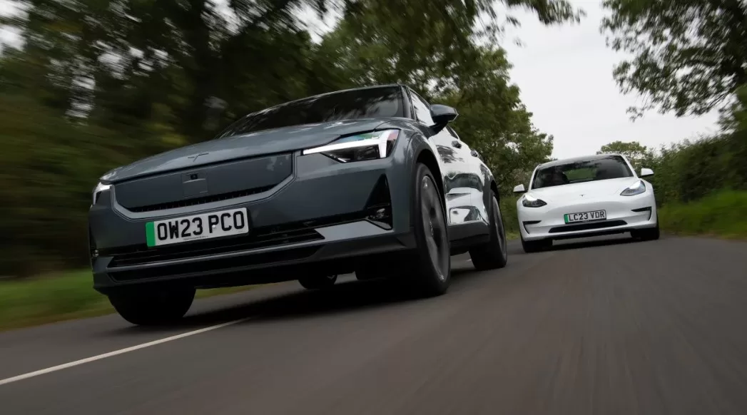 Polestar 2 vs Tesla Model 3 twin test review EV titans go headtohead